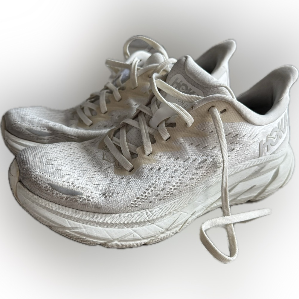 Hoka White Athletic Shoes Clifton 8
